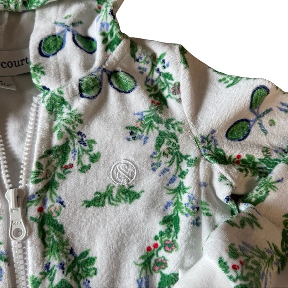 Club & Court Girls 4 Bespoke Court Luxe Terry‎ Cloth Hoodie Floral Folly Print - Picture 4 of 10
